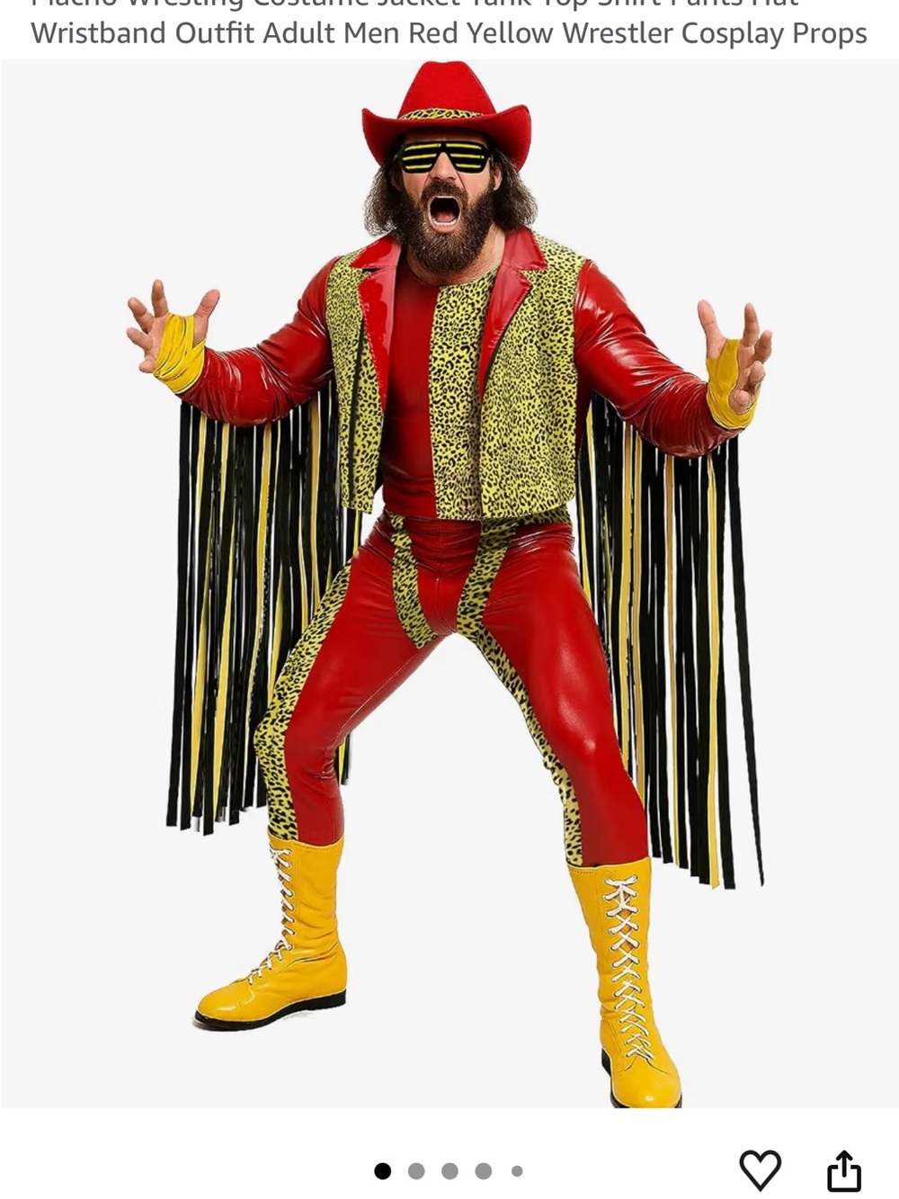 Macho Man Halloween Costume Wrestler Adult XL